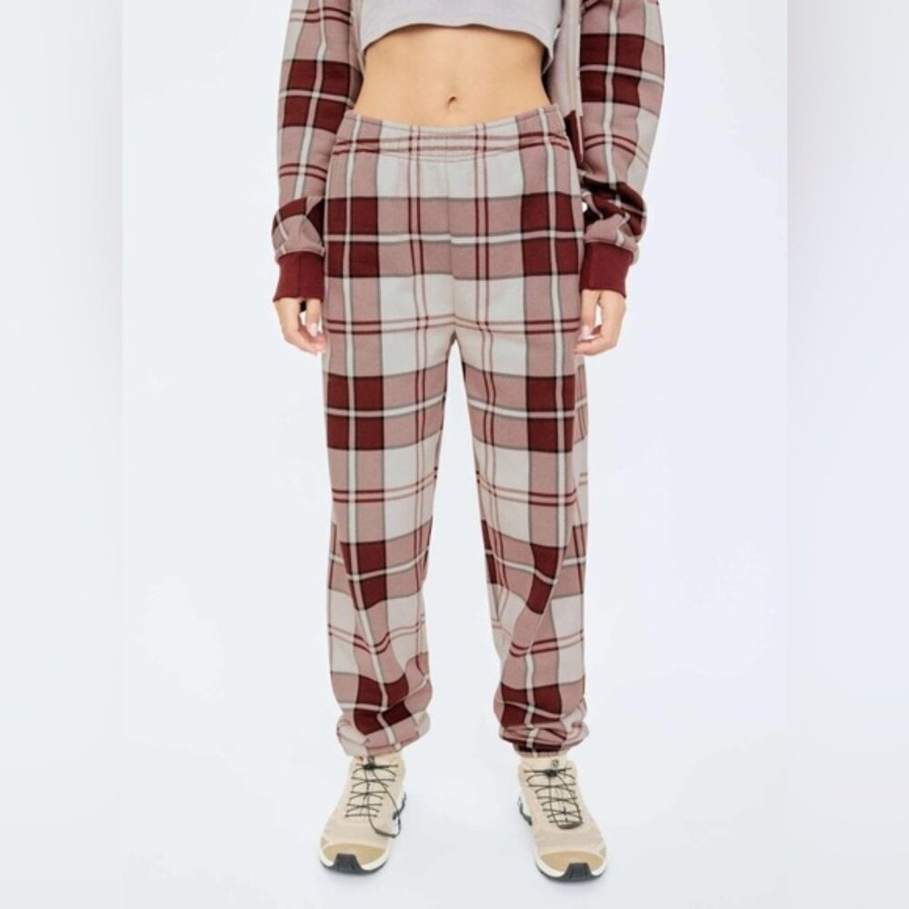 Aritizia TNA Sz XS Cozy Fleece Boyfriend Basic Sweatpant in Tanya Birch Burgundy